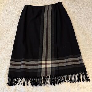 Valerie Stevens Black and Gray A-Line Skirt
